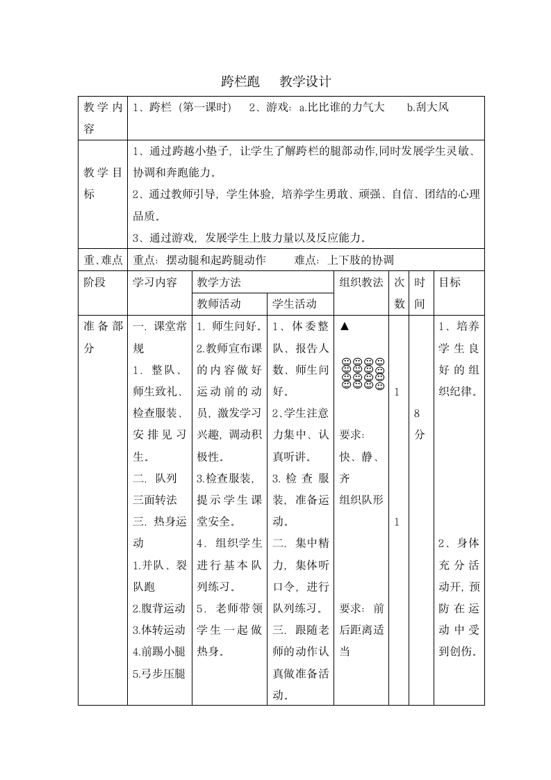 五年级体育教案-跨栏跑   全国通用.doc第1页