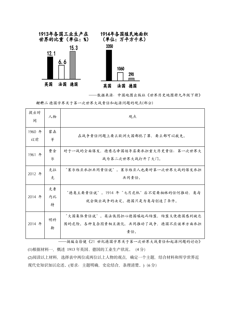 2022届中考历史各省模拟试题汇编卷 福建专版（含解析）.doc第7页