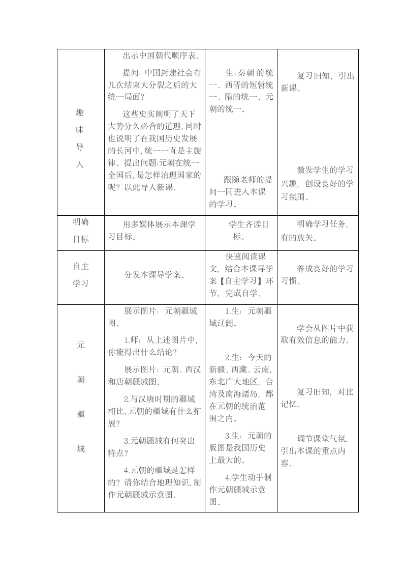 人教部编版七年级下册历史 第11课 元朝的统治   教案.doc第2页