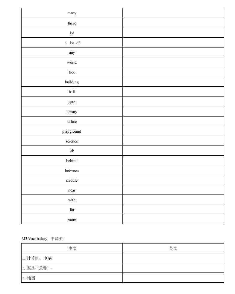 Module 3  My school 单词、短语、句型-七年级上册英语过（外研版）（含解析）.doc第4页