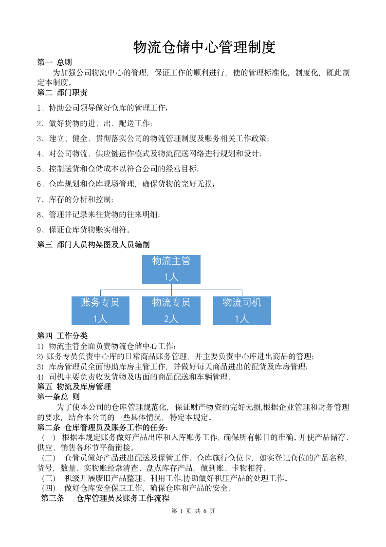 物流仓储中心管理制度.docx第1页