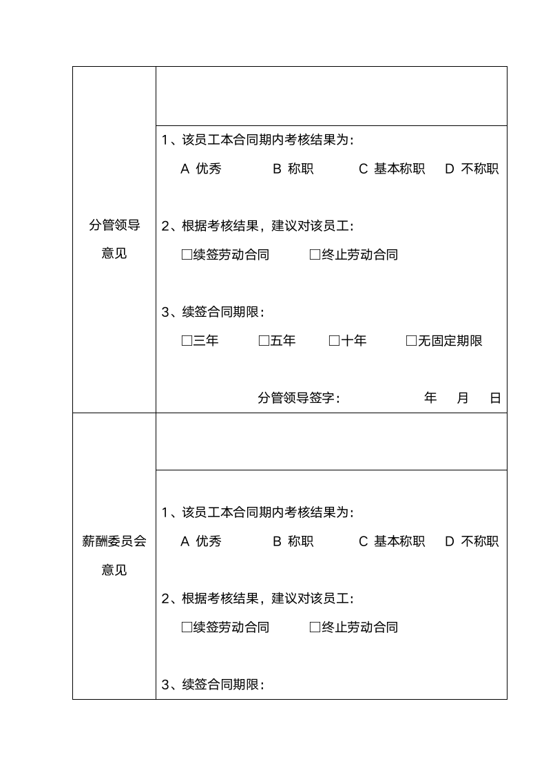 员工劳动合同到期自评表.docx第3页