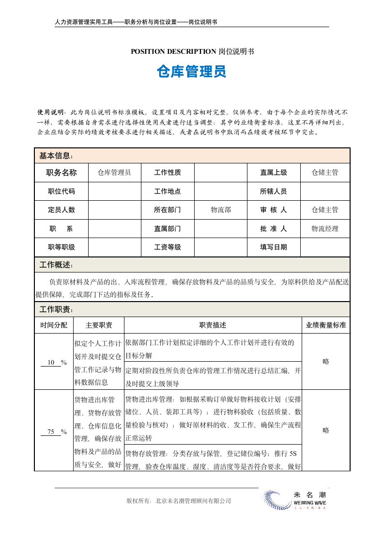 岗位说明书——仓库管理员.doc第2页