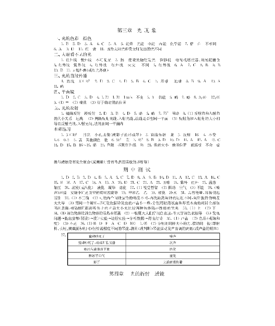 八年级上册物理补充习题答案第3页