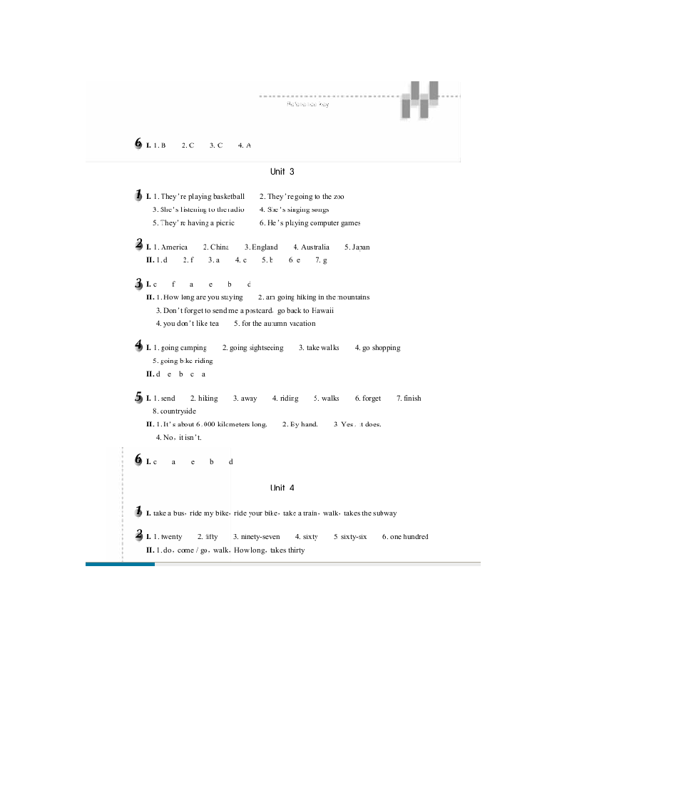 八年级上册人教版英语作业本答案(全)第3页