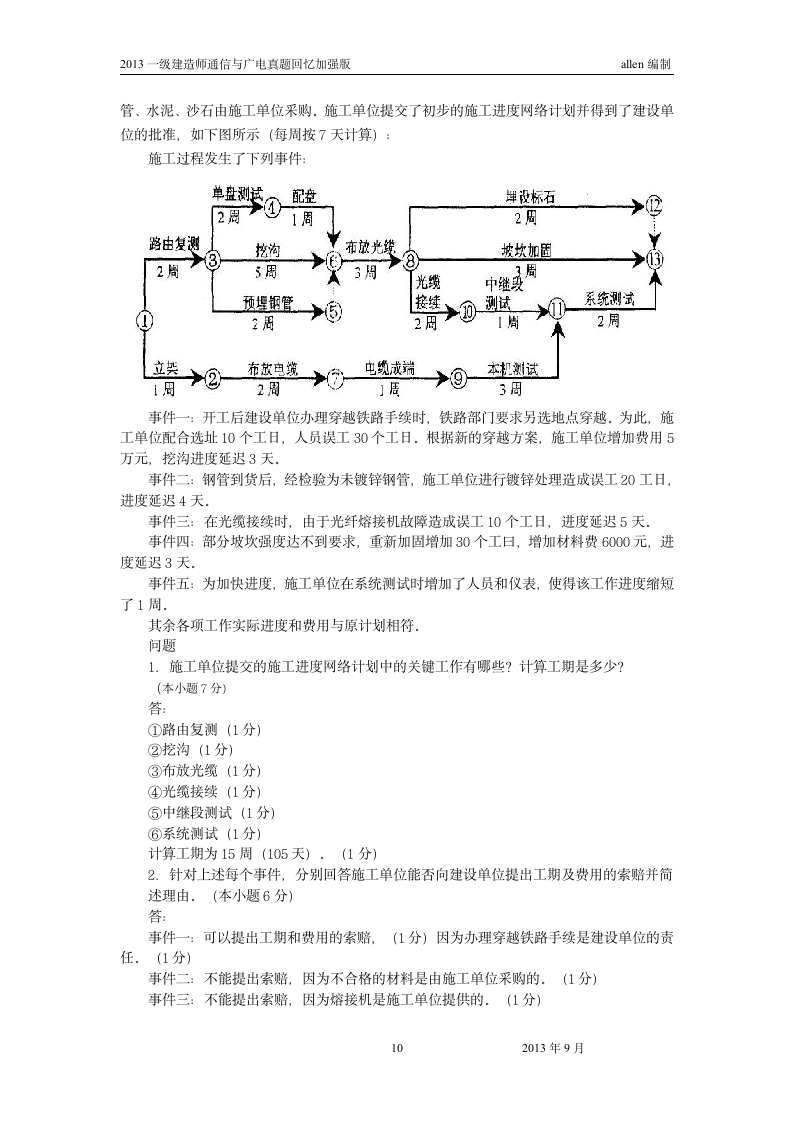 2013年一建通信与广电真题及答案第10页