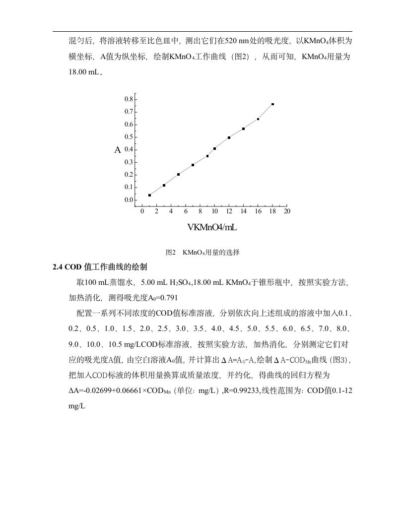 化学毕业论文 分光光度法测定水样CODMn值的探讨.doc第7页