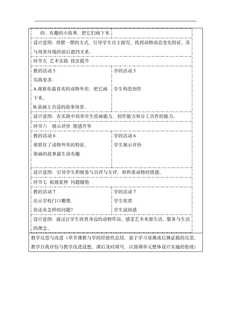 人美版（北京） 一年级下册美术 第7课  北京动物园 教案（表格式）.doc第7页