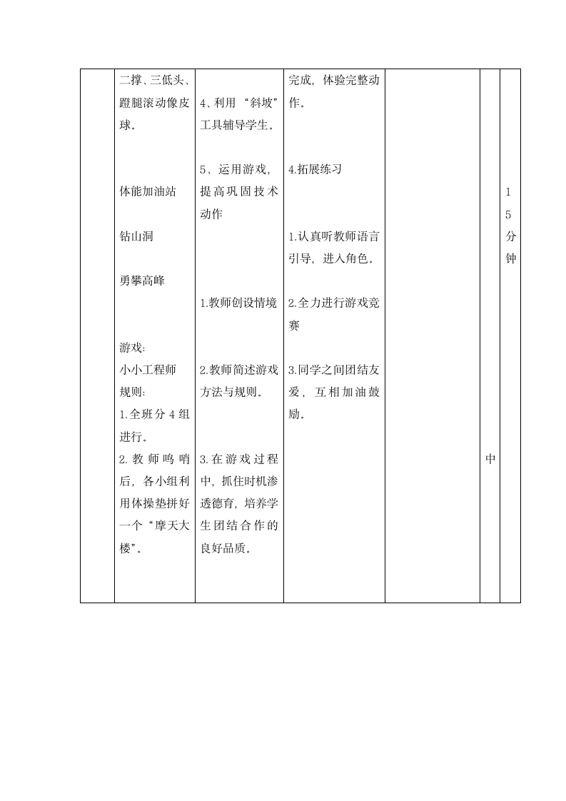 二年级体育 前滚翻  教案 全国通用.doc第4页