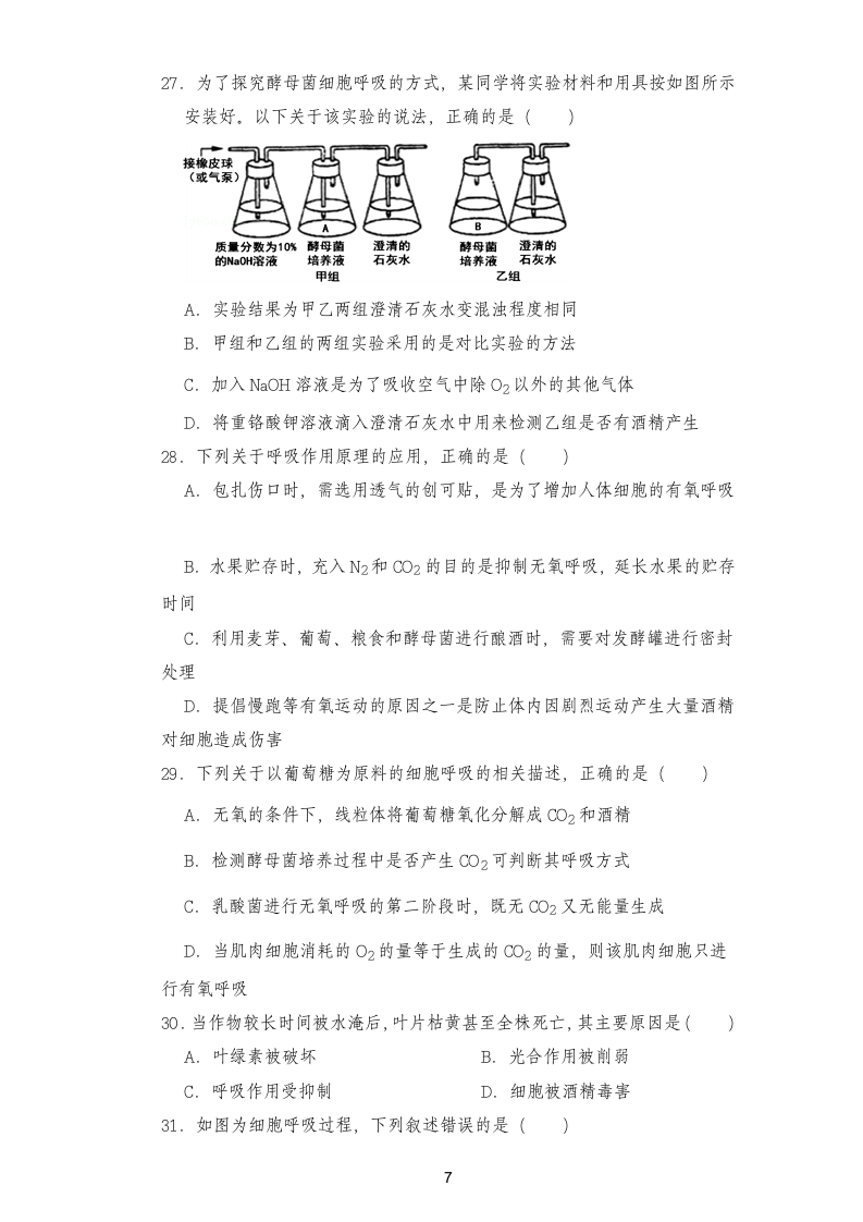 高二生物学科考试卷.docx第7页