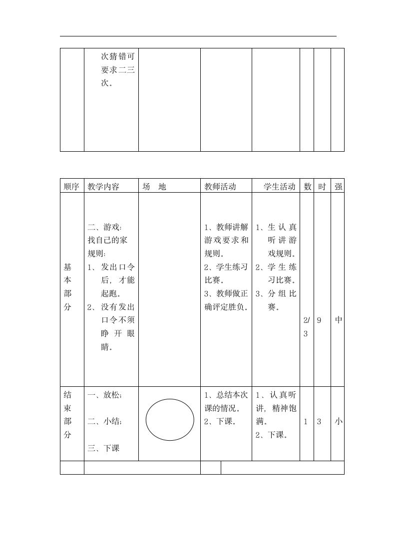 一年级上体育教案-游戏：找自己的家_人教版.doc第2页