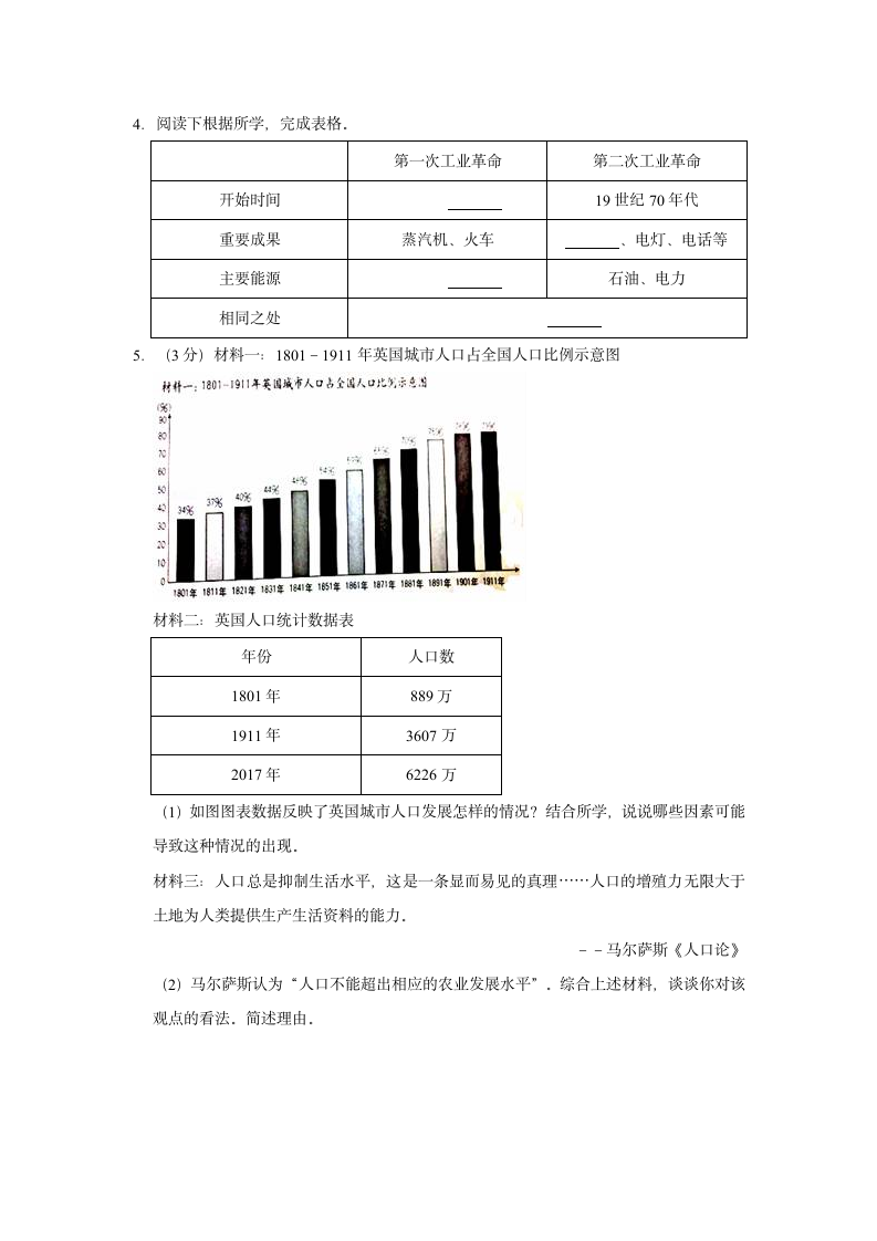 2021年上海市中考历史冲刺复习卷（四）（含解析）.doc第2页