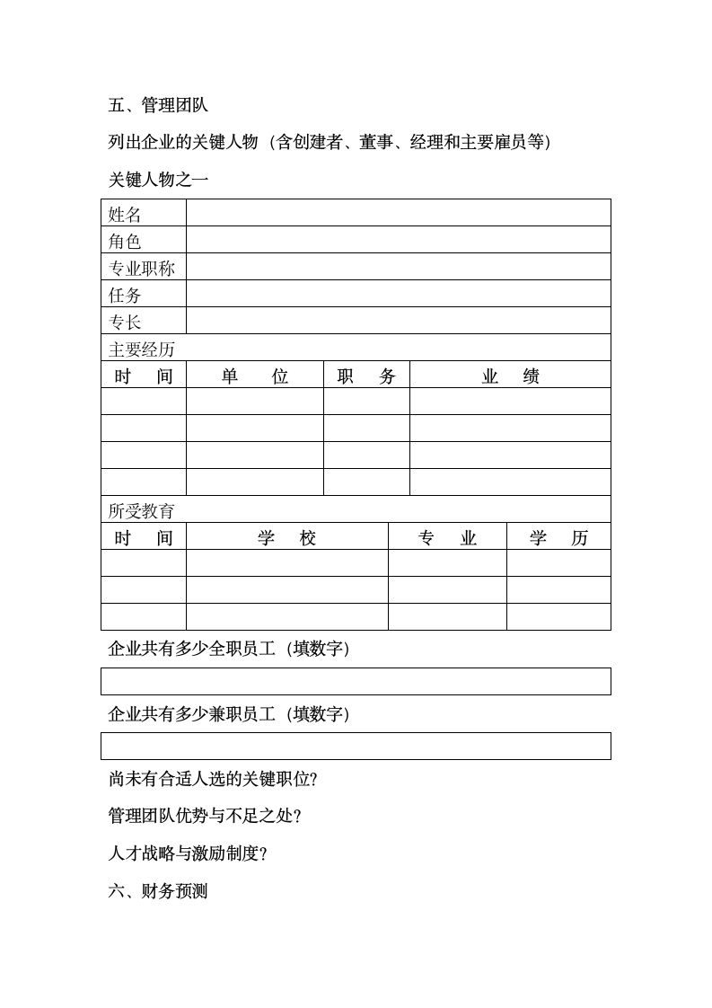 国有企业创业投资商业计划模板.docx第3页