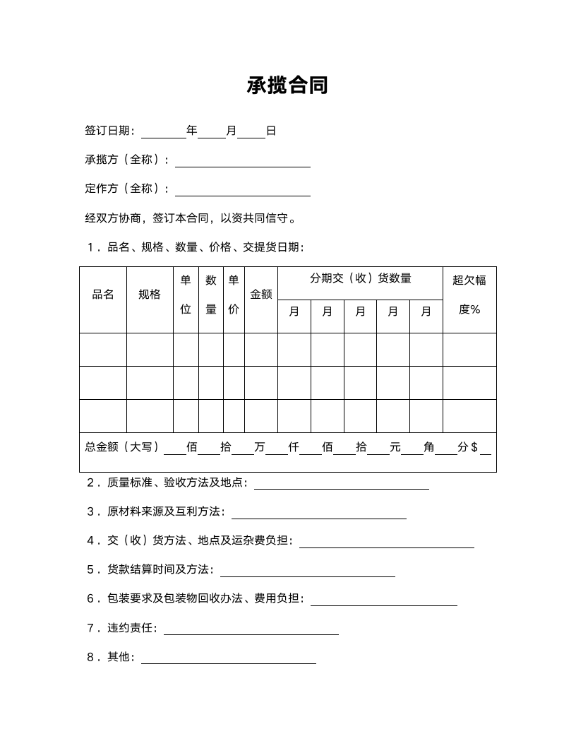 承揽合同格式范本.doc第1页