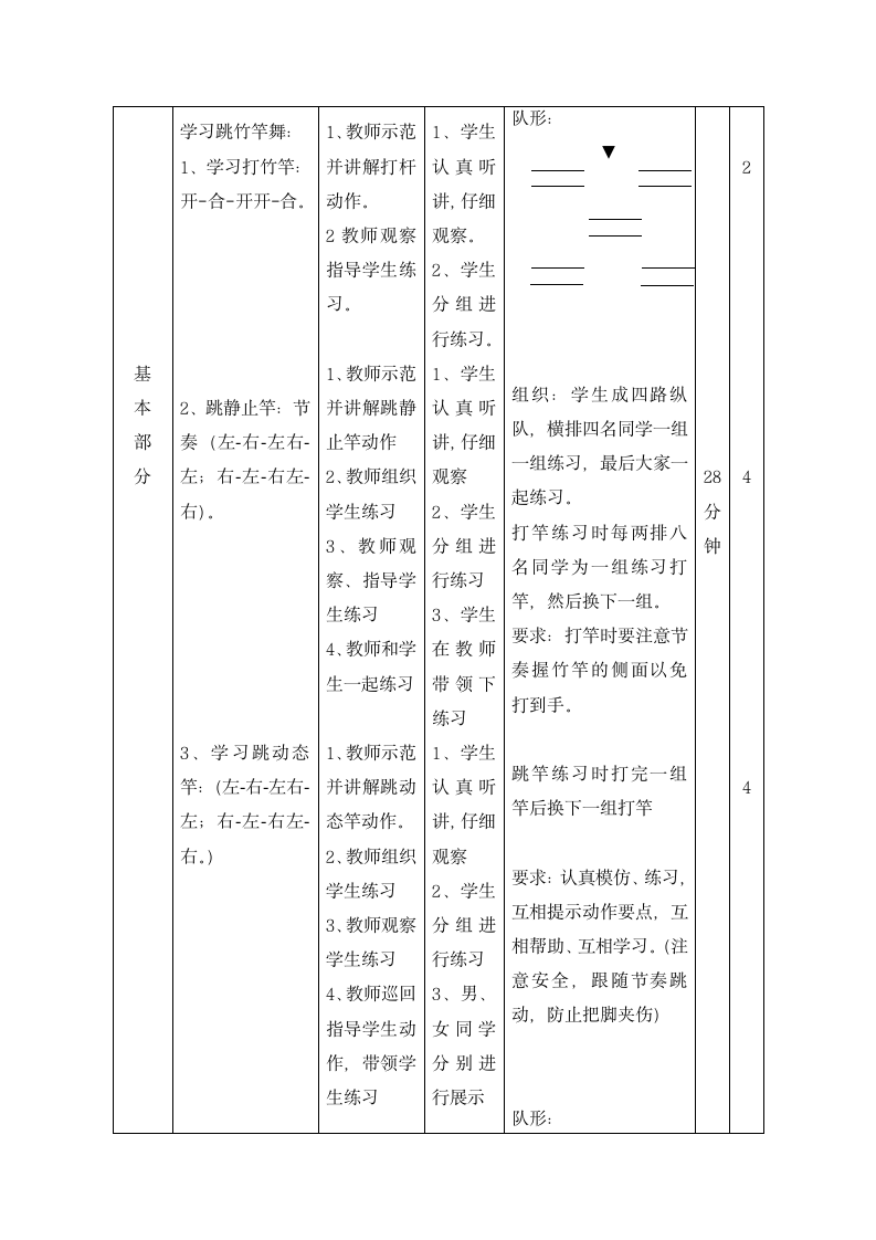 竹竿舞与游戏：救护车（教案） 体育与健康四年级上册.doc第5页