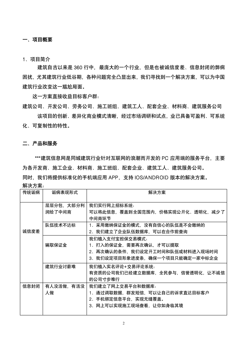 建筑信息网站商业计划书.doc第2页