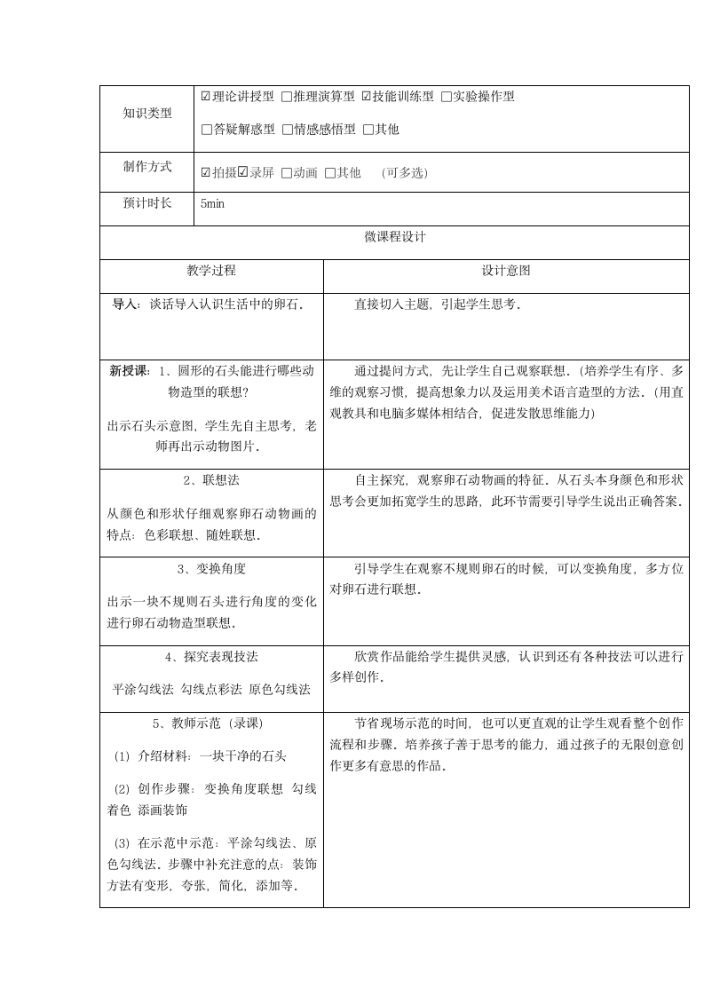 第15课 卵石动物造型 教案（表格式）人美版美术三年级下册.doc第2页