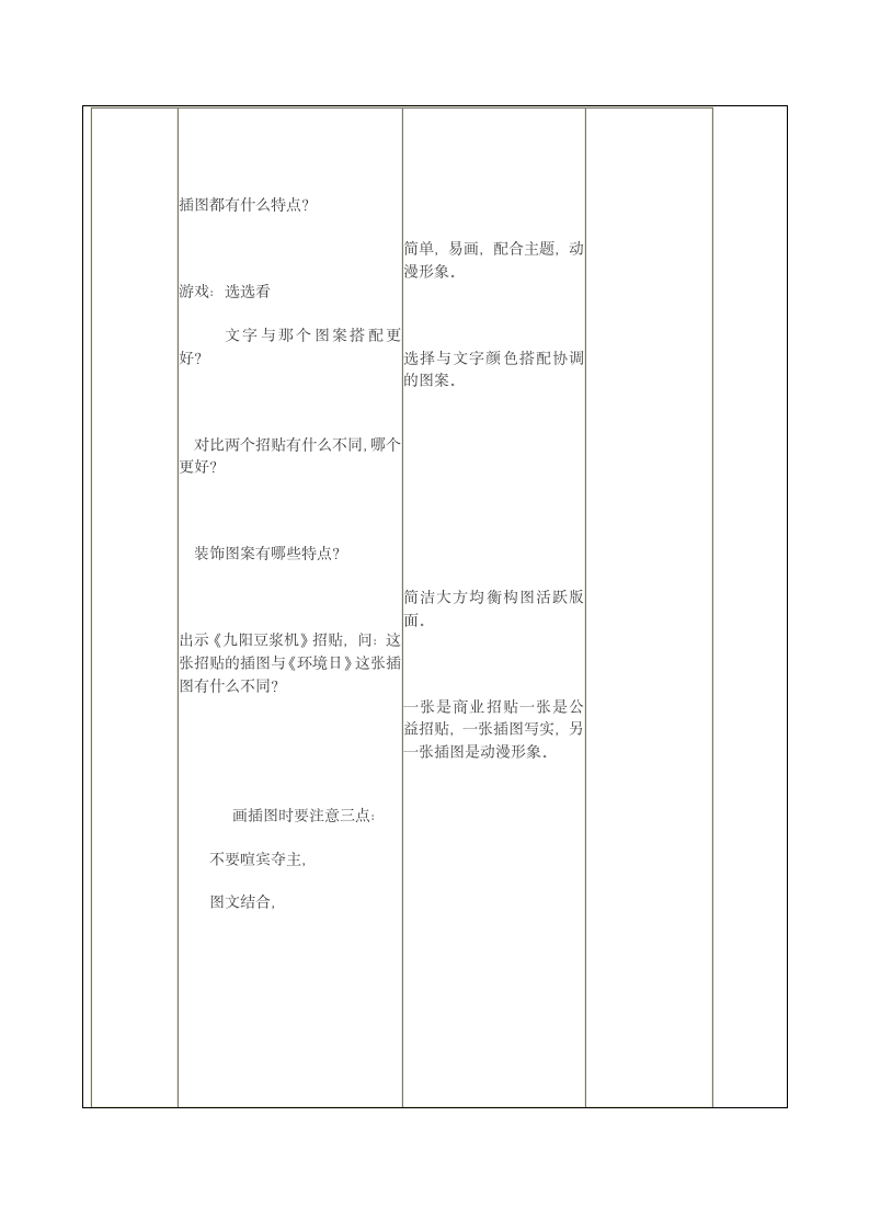 人美版（北京）六年级下册美术 5. 动漫形象招贴 教案（表格式）.doc第5页