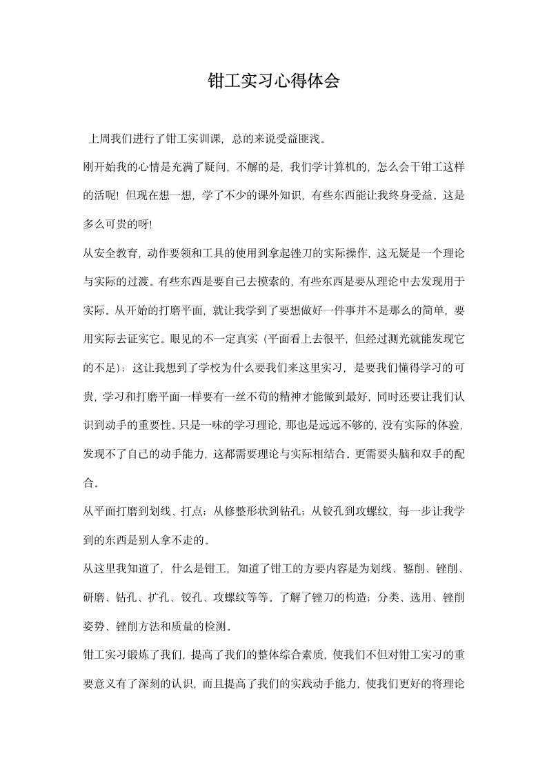 钳工实习心得体会.docx