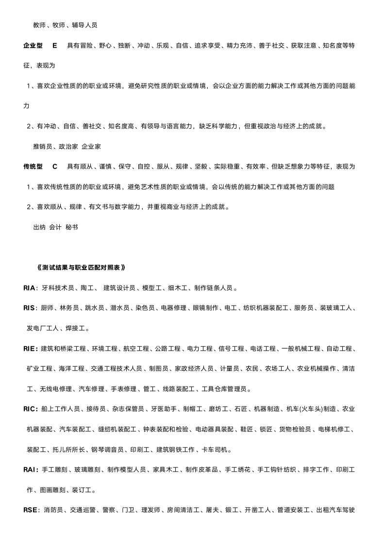 霍兰德职业兴趣测试量表及测试结果对照表.doc第5页