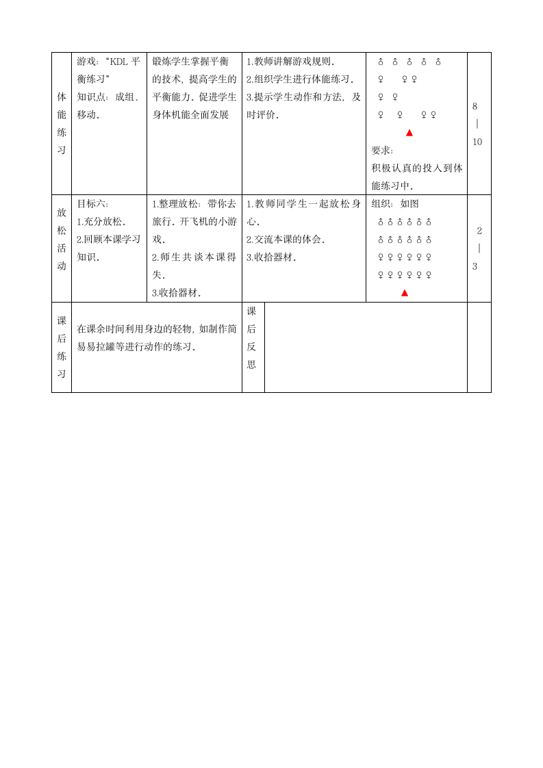 人教版 二年级下册体育   5.2轻器械模仿健身操  教案（表格式）.doc第5页