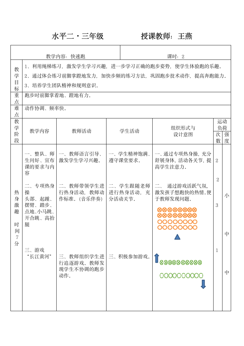 体育与健康三年级 快速跑 教案.doc第1页