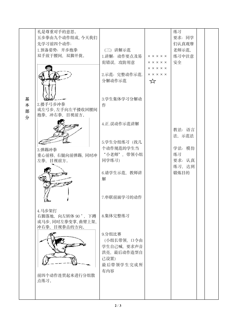 小学四年级体育与健康 五步拳 教案.doc第2页