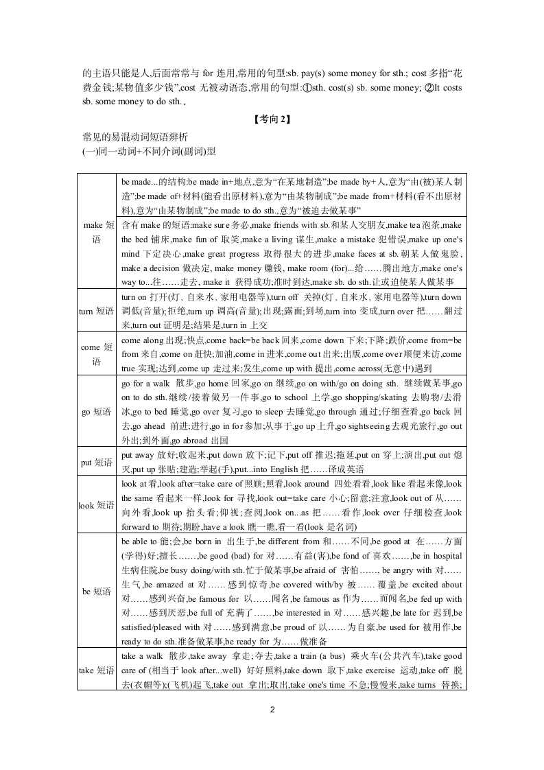 2024年中考英语人教版（山东）一轮专题复习学案-专训7 动词和动词短语.doc第2页