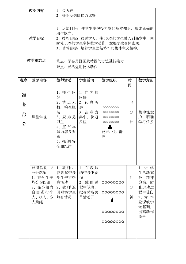 体育与健康三年级 拼图接力 教案.doc第2页