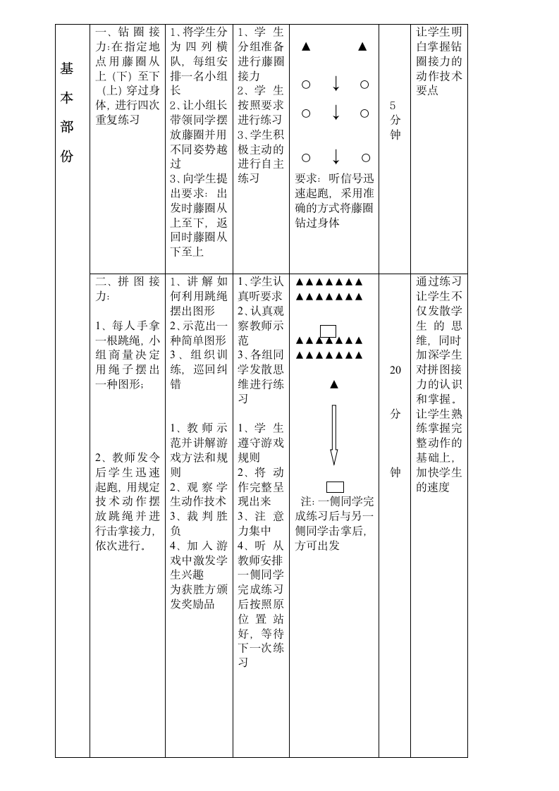 体育与健康三年级 拼图接力 教案.doc第3页