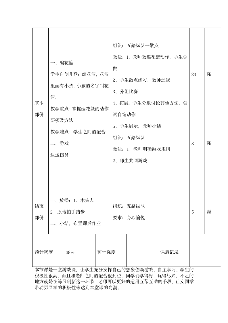 三年级体育 编花篮  教案 全国通用.doc第4页