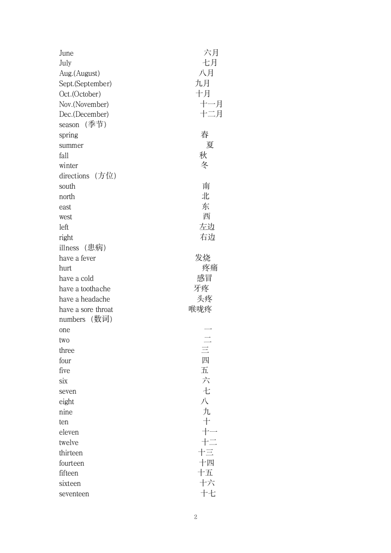 六年级英语第二学期单词表.doc第2页