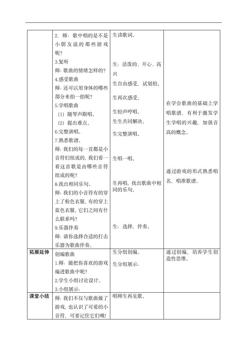 二年级上册音乐 第三单元  儿童在游戏 教案(表格式)苏少版.doc第2页