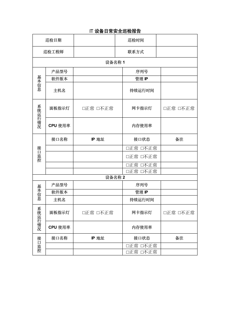 IT日常巡检报告.docx第1页