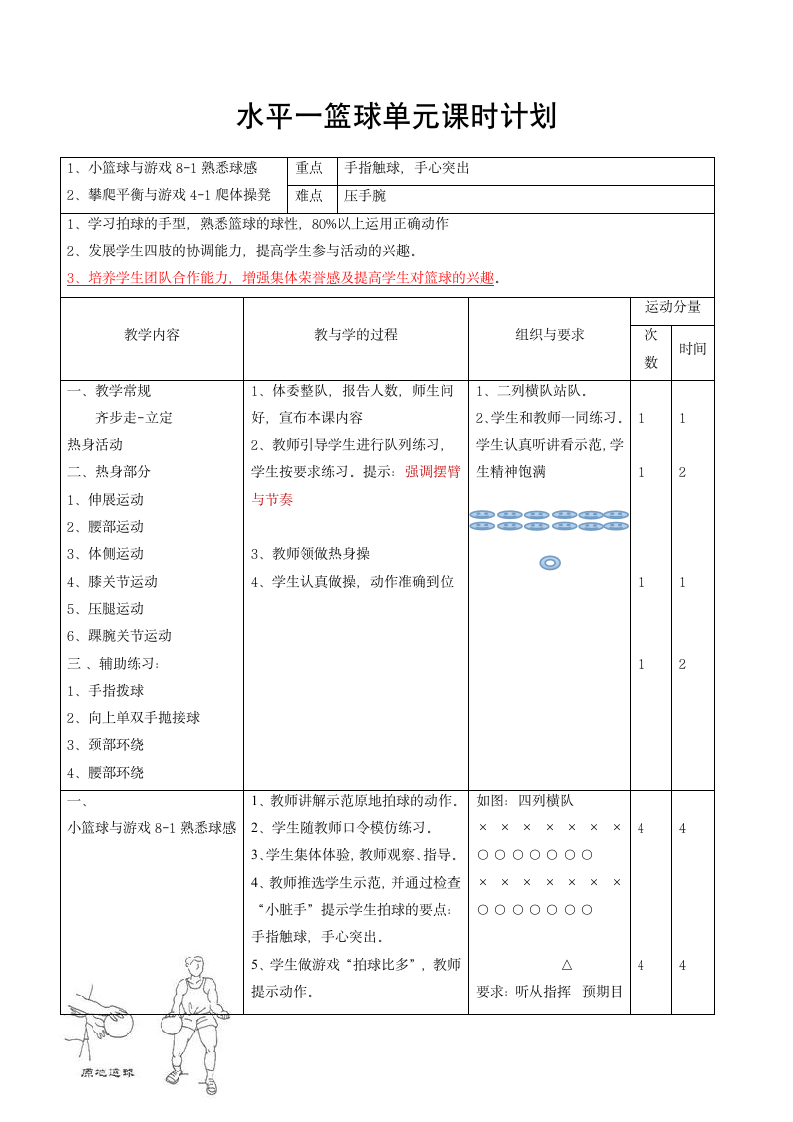 小篮球与游戏-熟悉球感（教案）体育二年级下册（表格式）.doc第1页