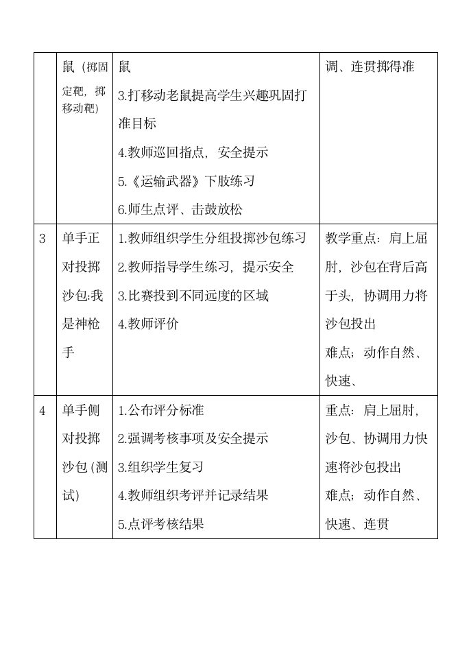 二年级体育 沙包掷准  教案 全国通用.doc第4页