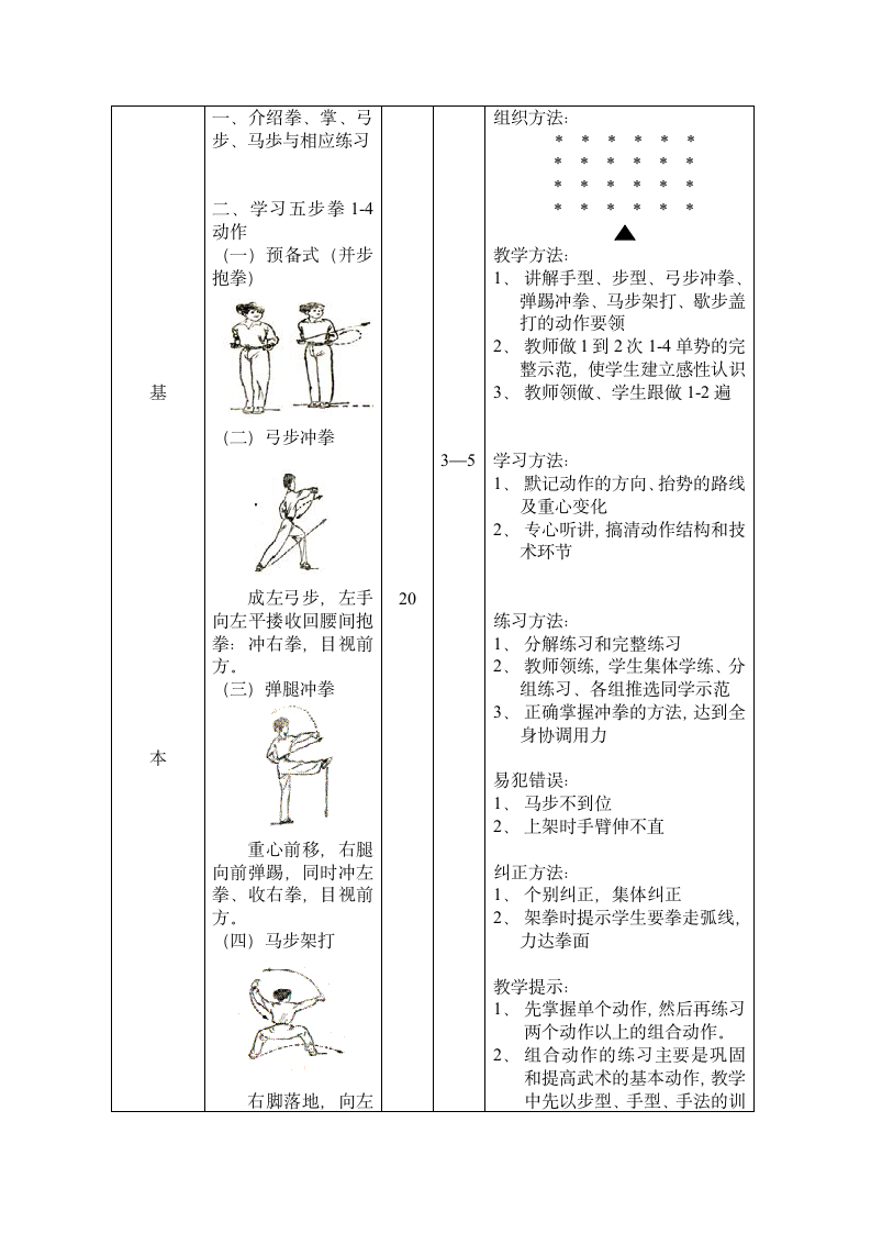 三年级体育 五步拳教学  教案 全国通用.doc第2页