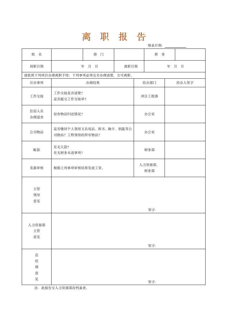 离职报告模板.doc