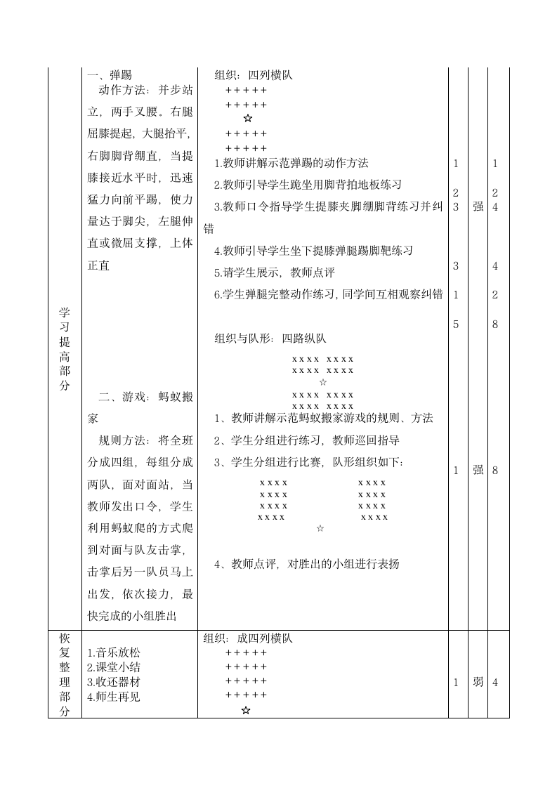 《弹踢与游戏：蚂蚁搬家》（教案） 体育与健康三年级上册.doc第4页