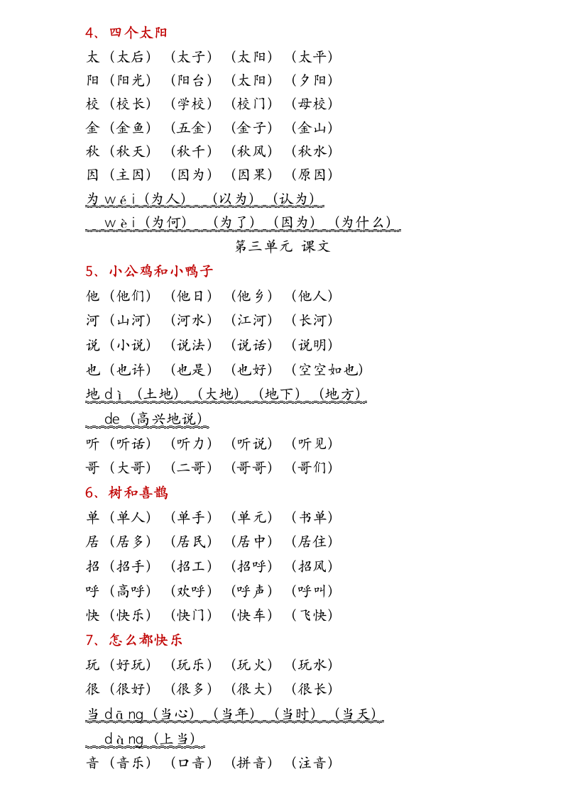 人教版一年级下册生字组词表.docx第3页