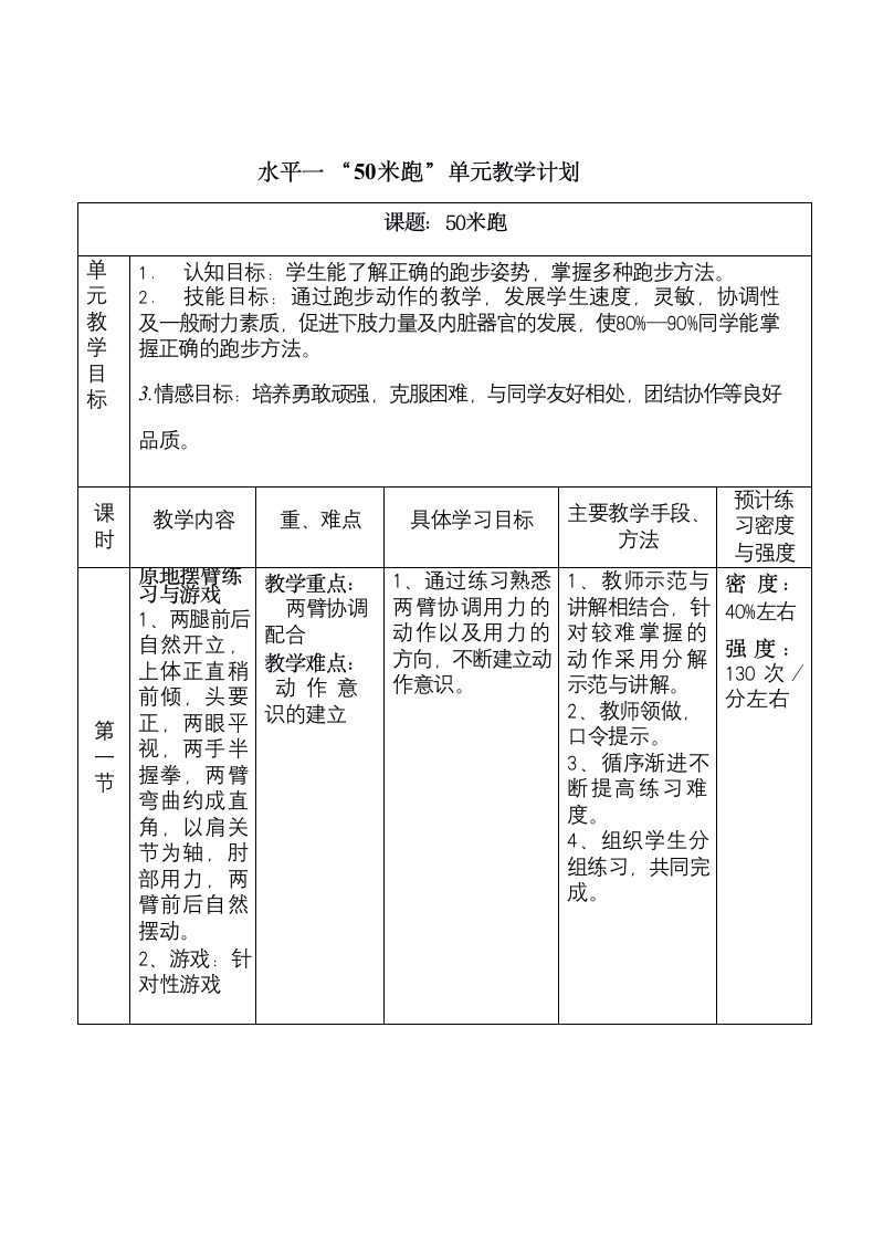 体育一年级下册   各种方式的接力跑与游戏  教案（表格式）.doc第3页