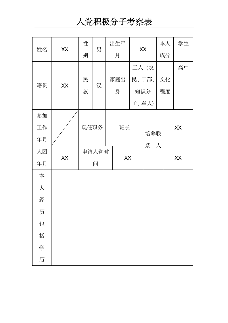 入党积极分子考察表.doc第1页