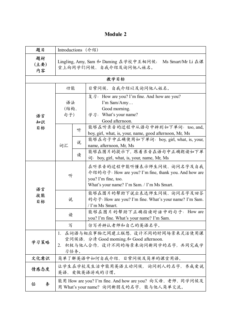 外研版三年级英语上册第二模块教案.doc第1页