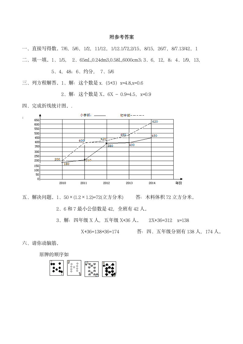 西师大版小学五年级数学（下）《暑假作业》（五）（含答案）.doc第4页