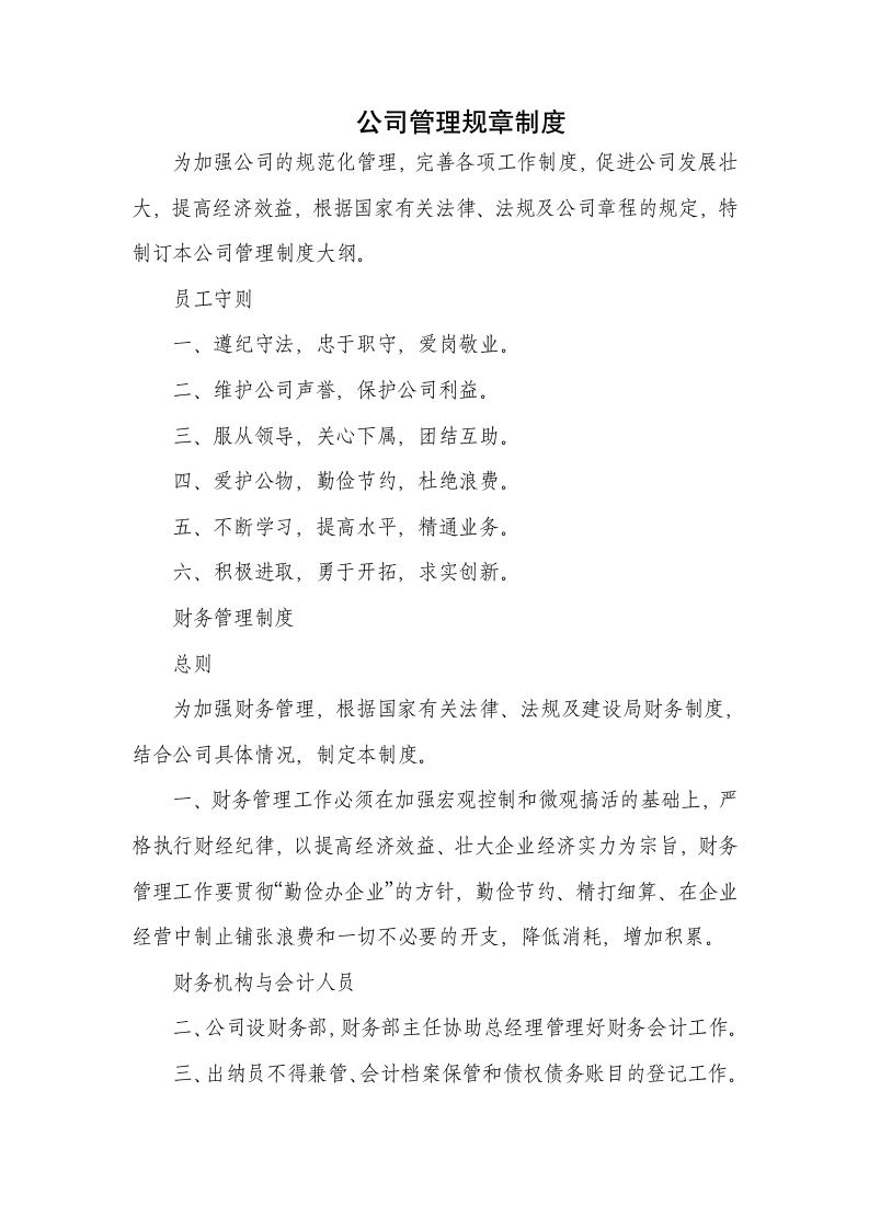 公司管理规章制度.docx