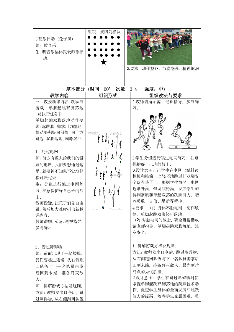 人教版三~四年级体育与健康 4.2.4.1发展单脚跳跃能力的练习与游戏 教案.doc第2页