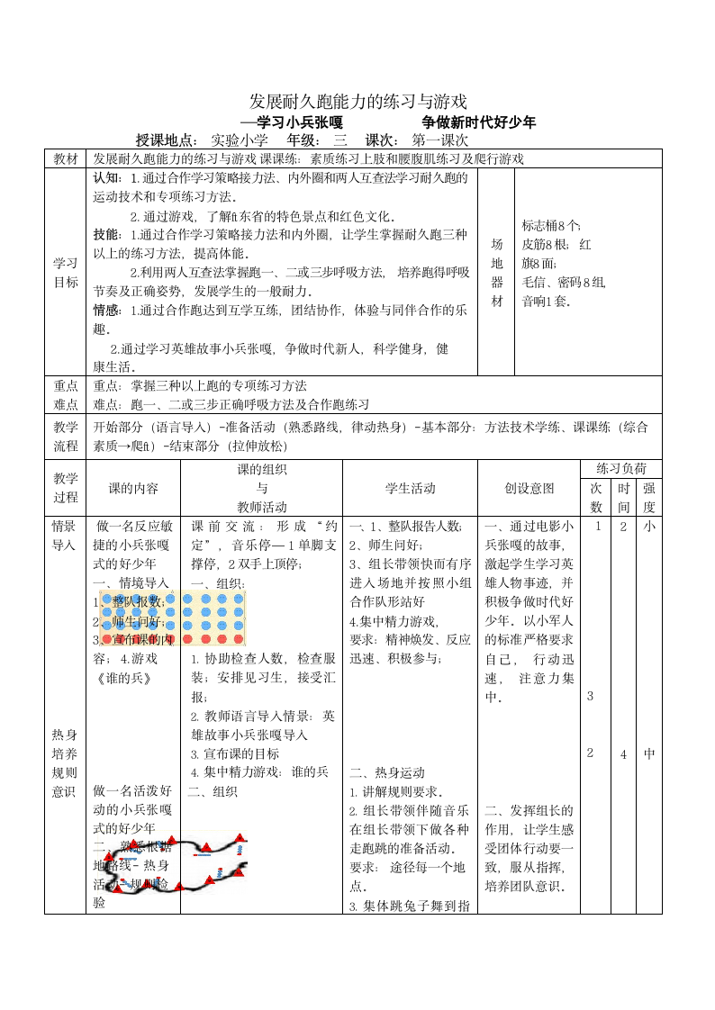 发展耐久跑能力的练习与游戏（教案） 体育三年级下册（表格式）.doc第2页