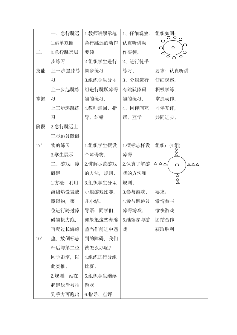 四年级体育  急行跳远  教案 全国通用.doc第2页