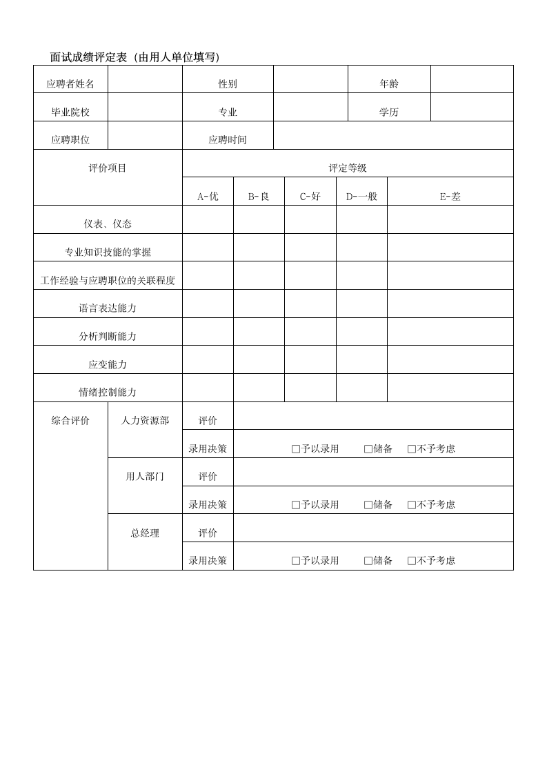 应聘人员面试登记表.doc第2页