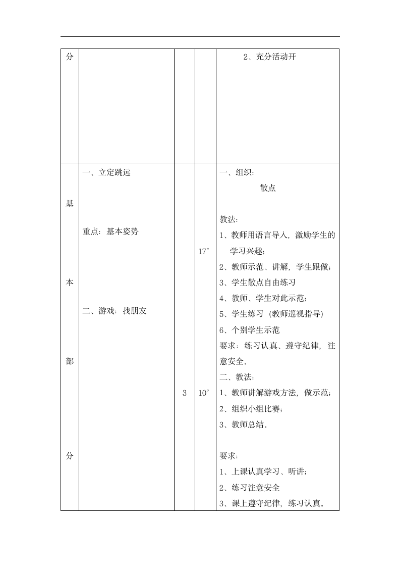 一年级上体育   立定跳远  教案  全国通用.doc第2页